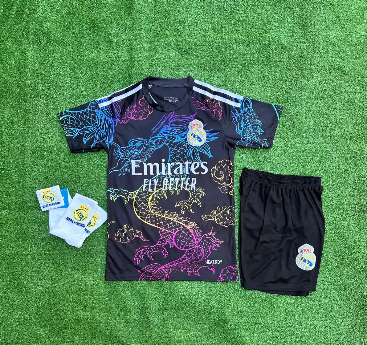 Real Madrid Ejderha Desenli Cristiano Ronaldo Çocuk Forması 4'LÜ Set (Armalı New