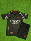 Arsenal 2024/25 Yeni Sezon Declan Rice Deplasman Çocuk Forması 2'li Set (Black)