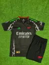Arsenal 2024/25 Yeni Sezon Martin Ødegaard Deplasman Çocuk Forması 2'li Set (Black)