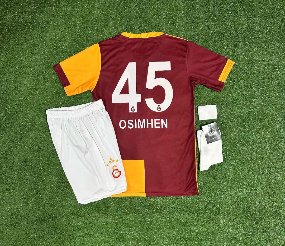 Gâlatâsarây 2025/26  5 Yıldızlı OSIMEN İç Saha Parçalı Çocuk Forması 4lü Set