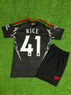 Arsenal 2024/25 Yeni Sezon Declan Rice Deplasman Çocuk Forması 2'li Set (Black)